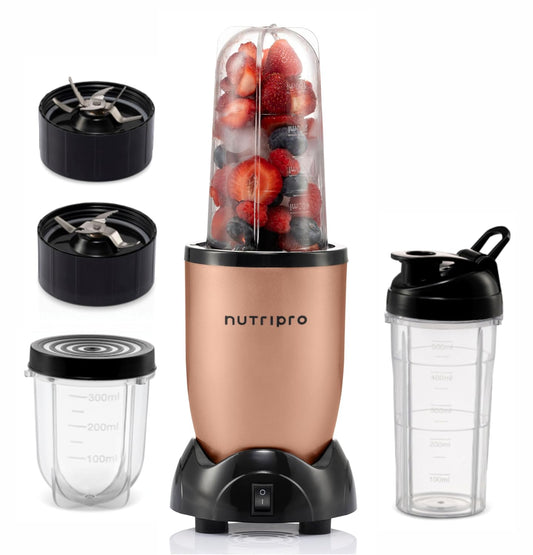 NutriPro Juicer Mixer Grinder - Smoothie Maker - 500 Watts (3 Jars & 2 Blades, Silver)